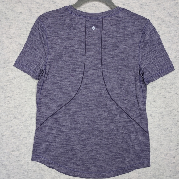 Lululemon Women's Long Distance Short Sleeve Tee Heathered Lilac Sz 2 - Picture 6 of 10